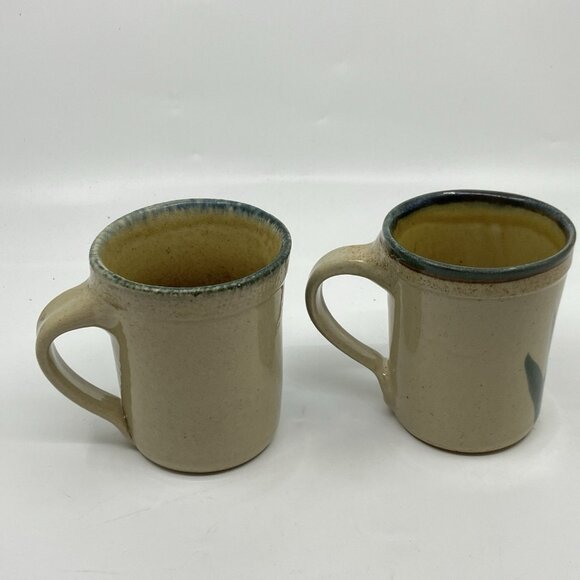 Monroe Salt Works Pottery Mugs Iris Handmade Art Studio Pottery Coffee Cup Lot - Picture 3 of 13